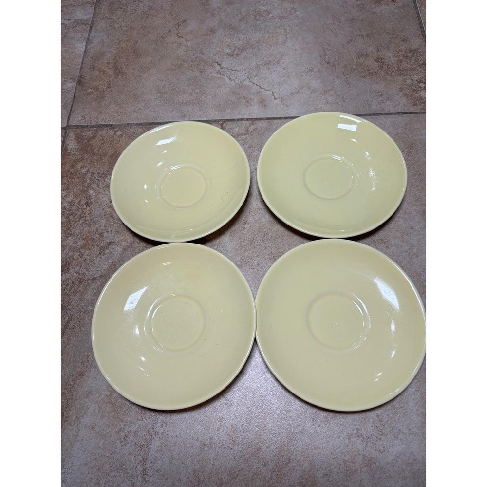 Vintage Lu-Ray Pastels Taylor Smith Taylor Persian Cream Saucers Set of 4 6" USA